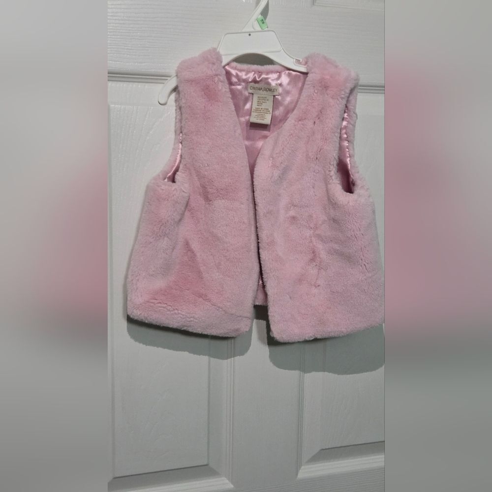 Cynthia Rowley 6 Girl's Pink Faux Fur Vest